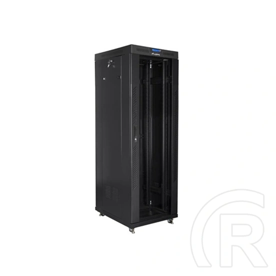 Lanberg rackszekrény (19", 37U, szabadon álló, 600x800 mm, üvegajtó, lapraszerelt, LCD kijelző, fekete)