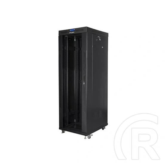 Lanberg rackszekrény (19", 37U, szabadon álló, 600x800 mm, üvegajtó, lapraszerelt, LCD kijelző, fekete)
