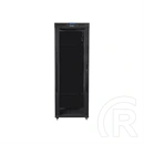 Lanberg rackszekrény (19", 42U, 800x1000mm mély, szabadon álló, üvegajtó, lapraszerelt, LCD kijelző, fekete)