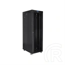 Lanberg rackszekrény (19", 42U, 800x1000mm mély, szabadon álló, üvegajtó, lapraszerelt, LCD kijelző, fekete)