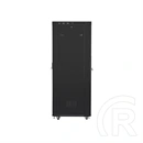 Lanberg rackszekrény (19", 42U, 800x1000mm mély, szabadon álló, üvegajtó, lapraszerelt, LCD kijelző, fekete)