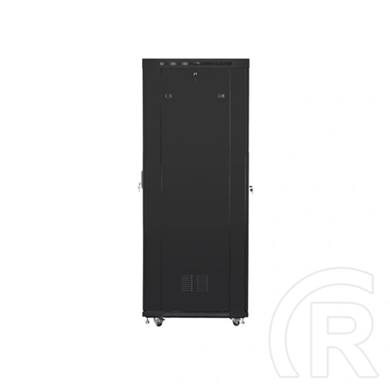 Lanberg rackszekrény (19", 42U, 800x1000mm mély, szabadon álló, üvegajtó, lapraszerelt, LCD kijelző, fekete)
