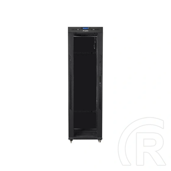 Lanberg rackszekrény (19", 42U, szabadon álló, 600x1000 mm, üvegajtó, lapraszerelt, LCD, fekete)