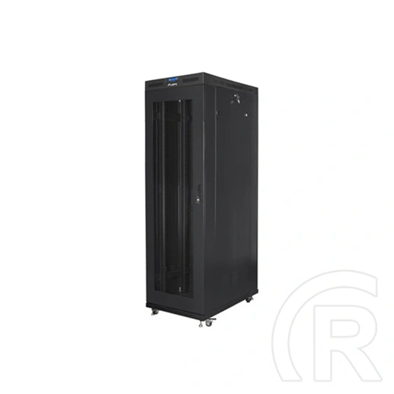 Lanberg rackszekrény (19", 42U, szabadon álló, 800x1200 mm, perforált ajtó, lapraszerelt, LCD kijelző, fekete)