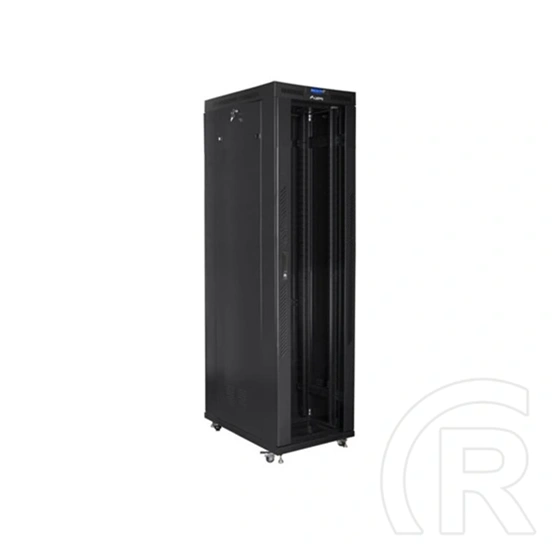 Lanberg rackszekrény (19", 47U, szabadon álló, 800x1000 mm, üvegajtó, lapraszerelt, LCD kijelző, fekete)