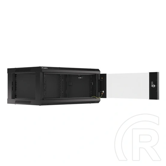 Lanberg rackszekrény (19", 4U, 600x450 mm, üvegajtó, lapraszerelt, fekete)