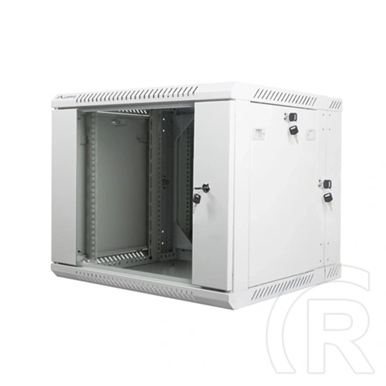 Lanberg rackszekrény (19", 9U, kétrészes, fali, 600x600, lapraszerelt, 440 mm mély, szürke)