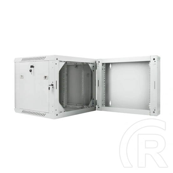 Lanberg rackszekrény (19", 9U, kétrészes, fali, 600x600, lapraszerelt, 440 mm mély, szürke)