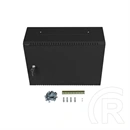 Lanberg rackszekrény (19", fali, 4U+3U, 540x200 mm, munkamélység 143 mm, alacsony profil, összeszerelt, fekete)