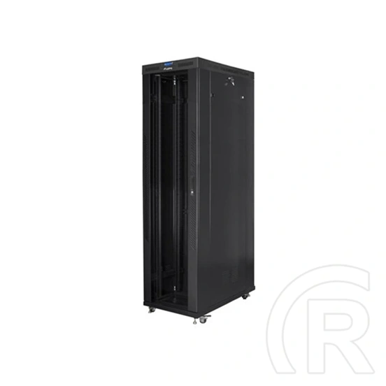 Lanberg rackszekrény (19", szabadon álló, 47U, 800x1200 mm, üvegajtó, lapraszerelt, LCD kijelző, fekete)