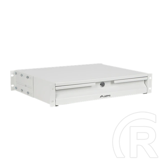 Lanberg rackszekrény fiók (19", 2U, 483x360 mm, 90 kg, 4-pontos, szürke)