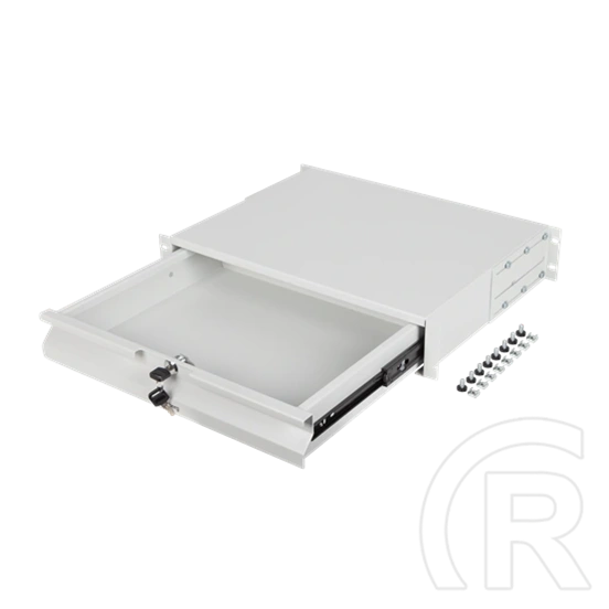 Lanberg rackszekrény fiók (19", 2U, 483x360 mm, 90 kg, 4-pontos, szürke)