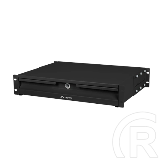 Lanberg rackszekrény fiók (19", 2U, 483x360mm, 90kg, 4-pontos szerelés, fekete)