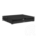 Lanberg rackszekrény fiók (19", 2U, 483x360mm, 90kg, 4-pontos szerelés, fekete)