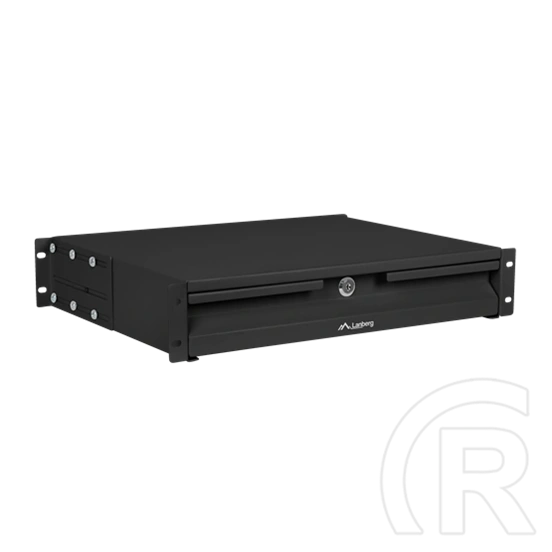 Lanberg rackszekrény fiók (19", 2U, 483x360mm, 90kg, 4-pontos szerelés, fekete)