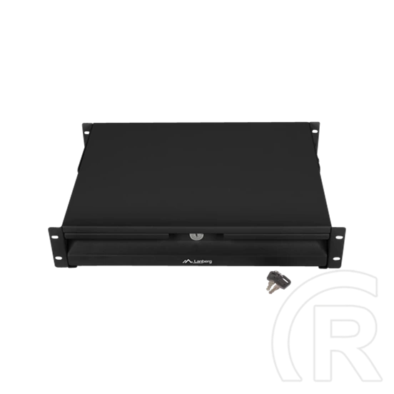 Lanberg rackszekrény fiók (19", 2U, 483x360mm, 90kg, 4-pontos szerelés, fekete)