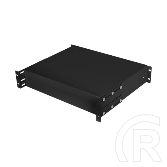 Lanberg rackszekrény fiók (19", 2U, 483x360mm, 90kg, 4-pontos szerelés, fekete)