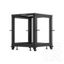 Lanberg szabadon álló rack keret (19", 12U, 600x600-1100mm mély, állítható mélység, fekete)
