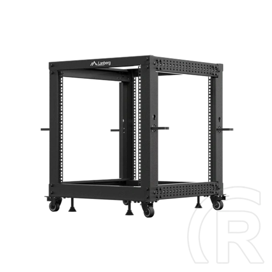 Lanberg szabadon álló rack keret (19", 12U, 600x600-1100mm mély, állítható mélység, fekete)