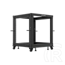 Lanberg szabadon álló rack keret (19", 12U, 600x600-1100mm mély, állítható mélység, fekete)