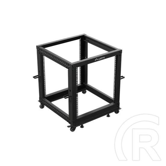 Lanberg szabadon álló rack keret (19", 12U, 600x600-1100mm mély, állítható mélység, fekete)
