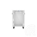 Lanberg szabadon álló rackszekrény (19", 15U, 600 mm mély, edzett üveg ajtó, lapraszerelt, LCD kijelző, szürke)