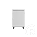 Lanberg szabadon álló rackszekrény (19", 15U, 600 mm mély, edzett üveg ajtó, lapraszerelt, LCD kijelző, szürke)