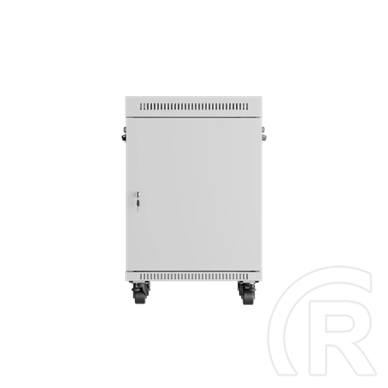 Lanberg szabadon álló rackszekrény (19", 15U, 600 mm mély, edzett üveg ajtó, lapraszerelt, LCD kijelző, szürke)