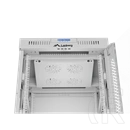 Lanberg szabadon álló rackszekrény (19", 15U, 600 mm mély, edzett üveg ajtó, lapraszerelt, LCD kijelző, szürke)