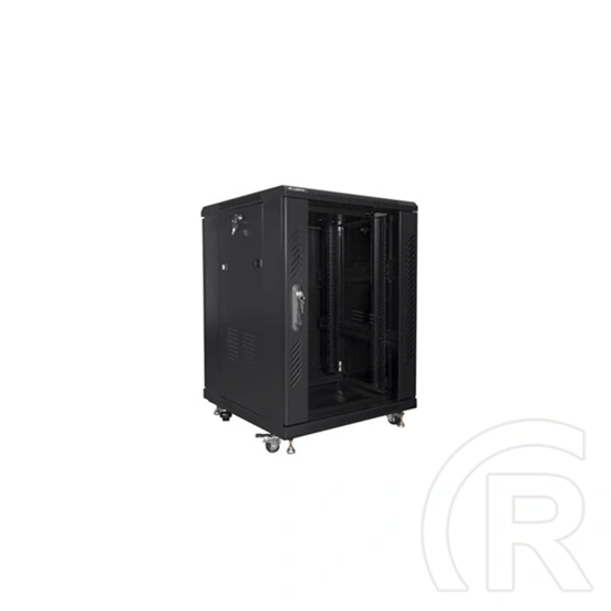 Lanberg szabadon álló rackszekrény (19", 15U, lapraszerelt, 600x600 mm, 520 mm mély, fekete)