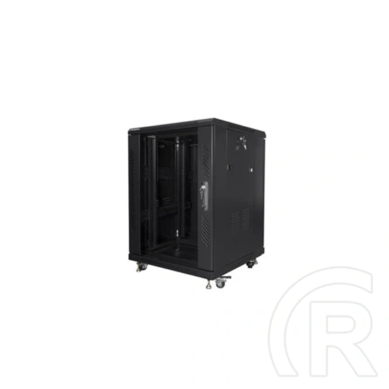 Lanberg szabadon álló rackszekrény (19", 15U, lapraszerelt, 600x600 mm, 520 mm mély, fekete)