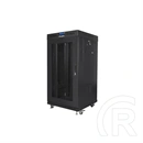 Lanberg szabadon álló rackszekrény (19", 22U, 600x600, perforált ajtó, lapraszerelt, LCD kijelző, 520mm mély, fekete)