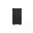 Lanberg szabadon álló rackszekrény (19", 22U, 600x600, perforált ajtó, lapraszerelt, LCD kijelző, 520mm mély, fekete)
