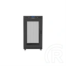 Lanberg szabadon álló rackszekrény (19", 22U, 600x600, perforált ajtó, lapraszerelt, LCD kijelző, 520mm mély, fekete)