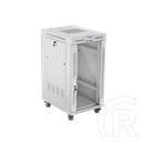 Lanberg szabadon álló rackszekrény (19", 22U, 600x800 mm, edzett üveg ajtó, lapraszerelt, LCD kijelző, szürke)