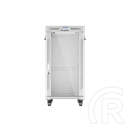 Lanberg szabadon álló rackszekrény (19", 22U, 600x800 mm, edzett üveg ajtó, lapraszerelt, LCD kijelző, szürke)
