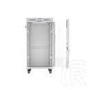 Lanberg szabadon álló rackszekrény (19", 22U, 600x800 mm, edzett üveg ajtó, lapraszerelt, LCD kijelző, szürke)