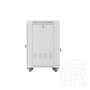 Lanberg szabadon álló rackszekrény (19", 22U, 600x800 mm, edzett üveg ajtó, lapraszerelt, LCD kijelző, szürke)