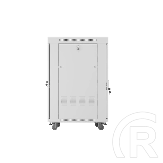 Lanberg szabadon álló rackszekrény (19", 22U, 600x800 mm, edzett üveg ajtó, lapraszerelt, LCD kijelző, szürke)