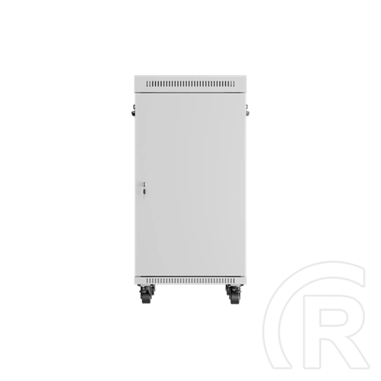 Lanberg szabadon álló rackszekrény (19", 22U, 600x800 mm, edzett üveg ajtó, lapraszerelt, LCD kijelző, szürke)