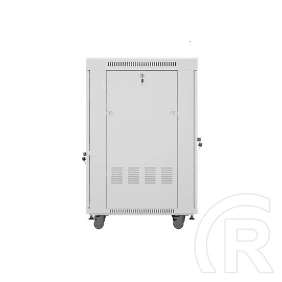 Lanberg szabadon álló rackszekrény (19", 22U, 600x800 mm, edzett üveg ajtó, lapraszerelt, LCD kijelző, szürke)