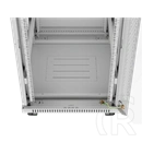 Lanberg szabadon álló rackszekrény (19", 22U, 600x800 mm, edzett üveg ajtó, lapraszerelt, LCD kijelző, szürke)