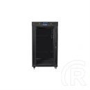 Lanberg szabadon álló rackszekrény (19", 22U, 800x1000 mm, edzett üveg ajtó, lapraszerelt, LCD, fekete)