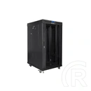 Lanberg szabadon álló rackszekrény (19", 22U, 800x1000 mm, edzett üveg ajtó, lapraszerelt, LCD, fekete)