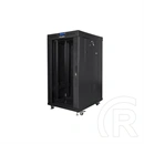 Lanberg szabadon álló rackszekrény (19", 22U, 800x1000 mm, edzett üveg ajtó, lapraszerelt, LCD, fekete)