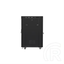 Lanberg szabadon álló rackszekrény (19", 22U, 800x1000 mm, edzett üveg ajtó, lapraszerelt, LCD, fekete)