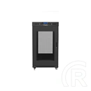 Lanberg szabadon álló rackszekrény (19", 22U, 800x800 mm, perforált ajtó, lapraszerelt, LCD kijelző, fekete)