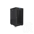 Lanberg szabadon álló rackszekrény (19", 22U, 800x800 mm, perforált ajtó, lapraszerelt, LCD kijelző, fekete)