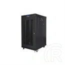 Lanberg szabadon álló rackszekrény (19", 22U, 800x800 mm, perforált ajtó, lapraszerelt, LCD kijelző, fekete)