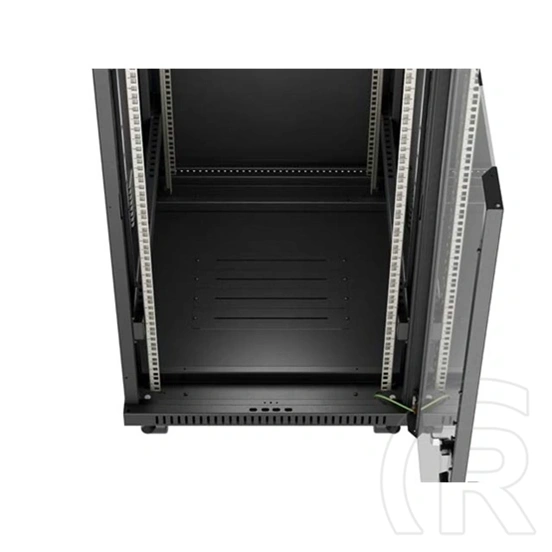Lanberg szabadon álló rackszekrény (19", 24U, 600x800 mm, üvegajtó, lapraszerelt, LCD, fekete)